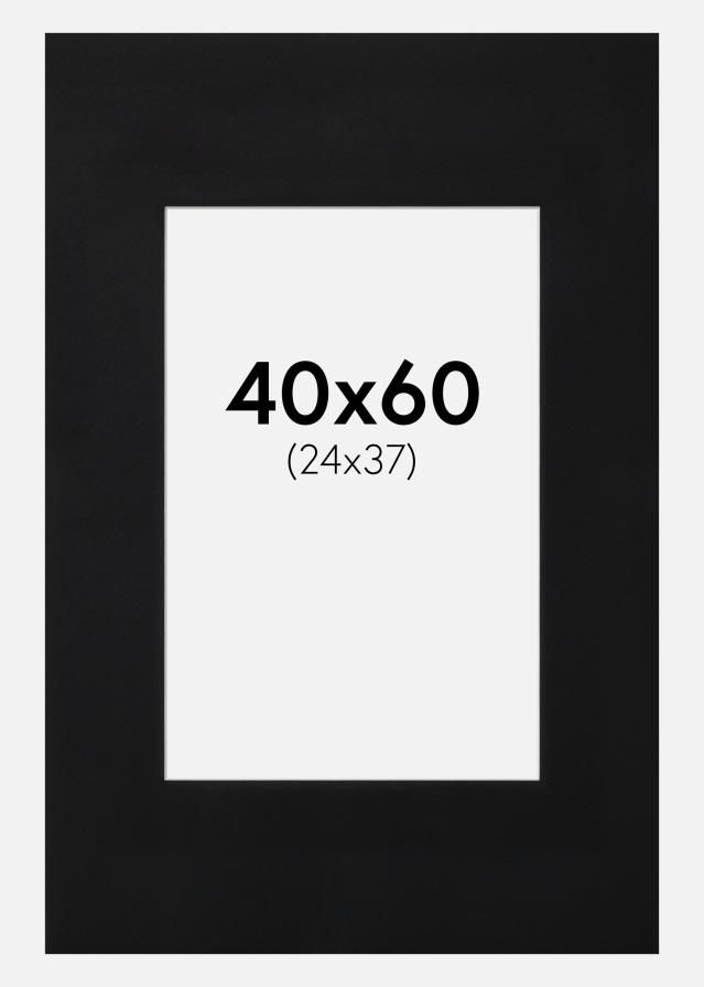 Paspartú Negro Estándar (Borde interior blanco) 40x60 cm (24x37)