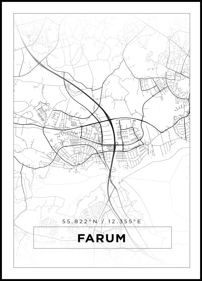 Mapa - Farum - Cartel blanco