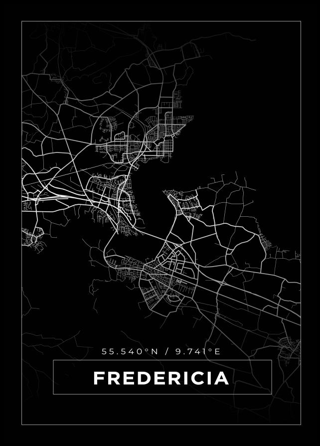 Mapa - Fredericia - Cartel Negro
