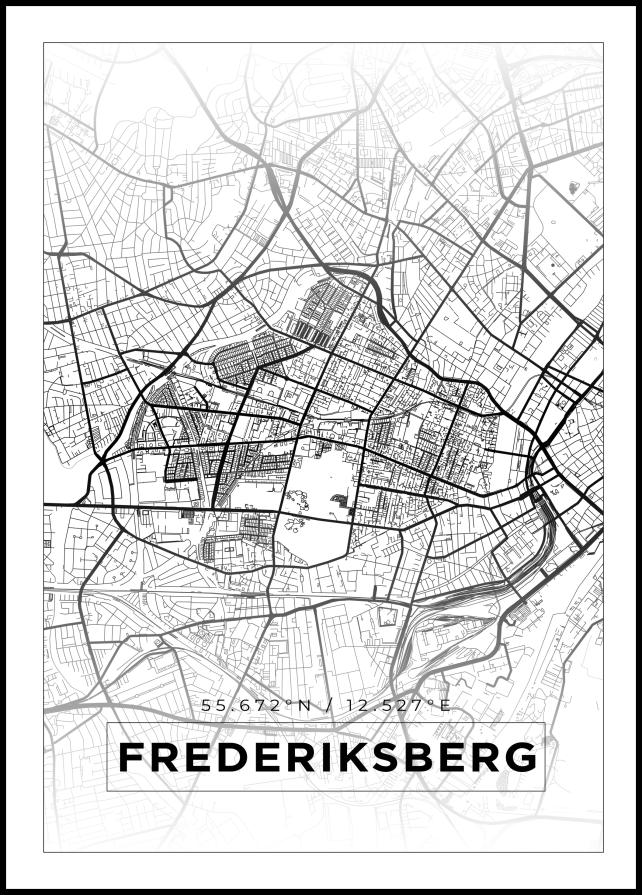 Mapa - Frederiksberg - Cartel Blanco