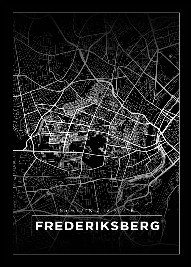 Mapa - Frederiksberg - Cartel Negro