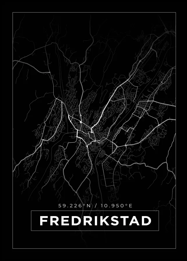 Mapa - Fredrikstad - Cartel Negro