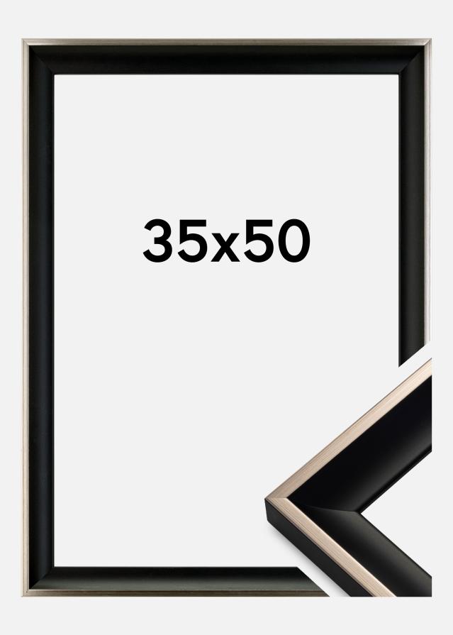 Marco Öjaren Vidrio acrílico Negro-plateado 35x50 cm