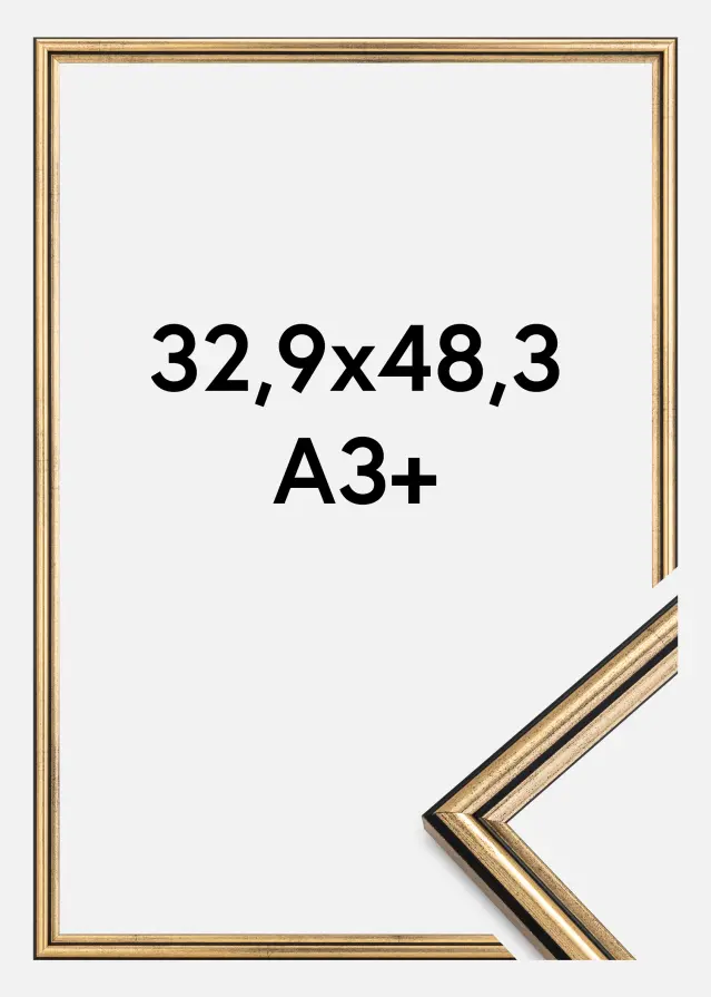 Marco Horndal Vidrio acrílico Dorado 32,9x48,3 cm (A3+)