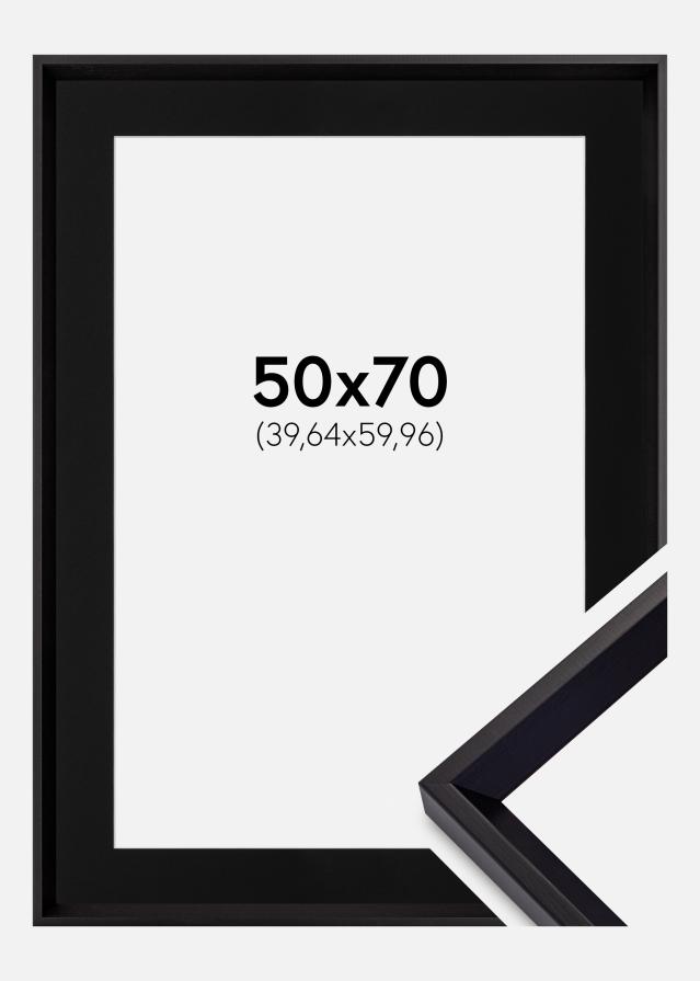 Marco Globe Negro 50x70 cm - Paspartú Negro 16x24 inches
