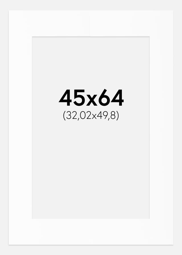 Paspartú Blanco Estándar (Borde interior blanco) 45x64 cm (32,02x49,8)