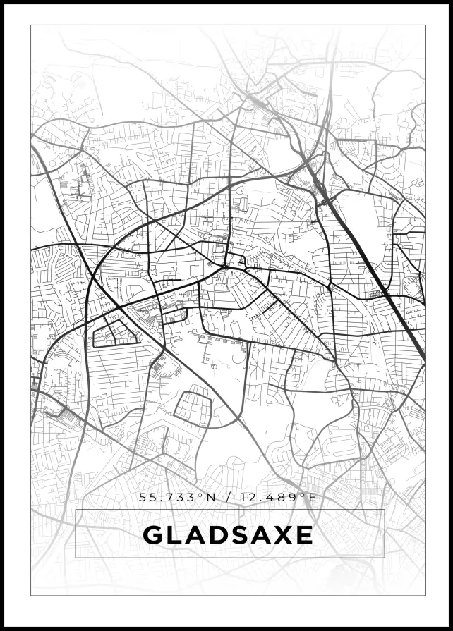 Mapa - Gladsaxe - Cartel blanco