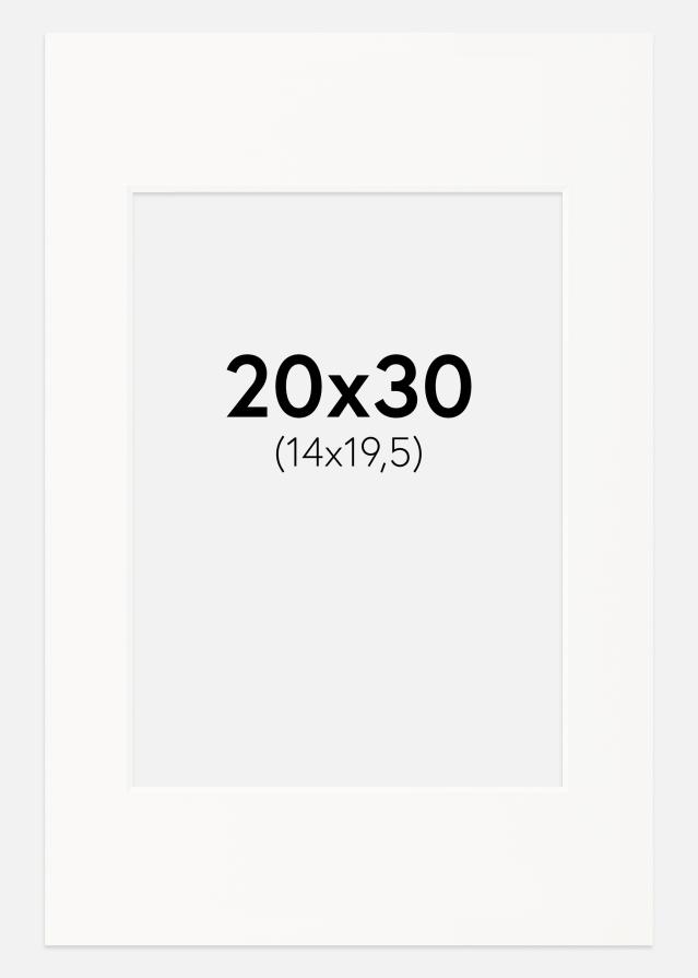 Paspartú Offwhite (Borde interior blanco) 20x30 cm (14x19,5)