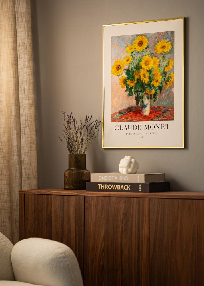 AluminiumMarco Vidrio acrílico Dorado 50x70 cm