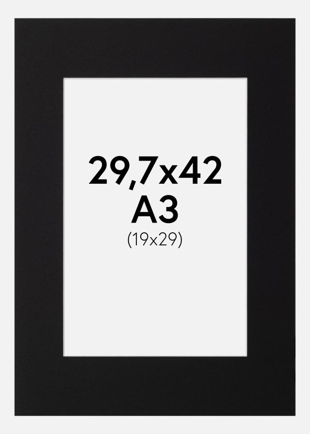 Paspartú Canson Negro (Borde interior blanco) 29,7x42 cm (19x29)