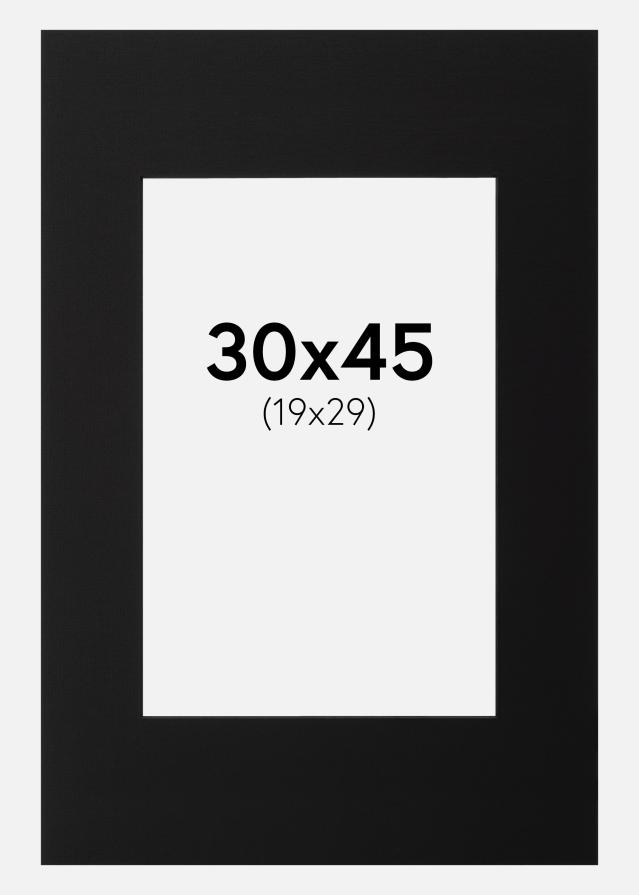 Paspartú Negro (Borde interior negro) 30x45 cm (19x29)