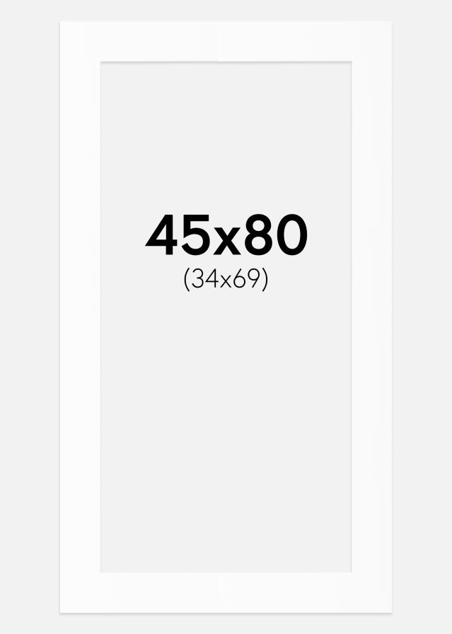 Paspartú Blanco Estándar (Borde interior blanco) 45x80 cm (34x69)