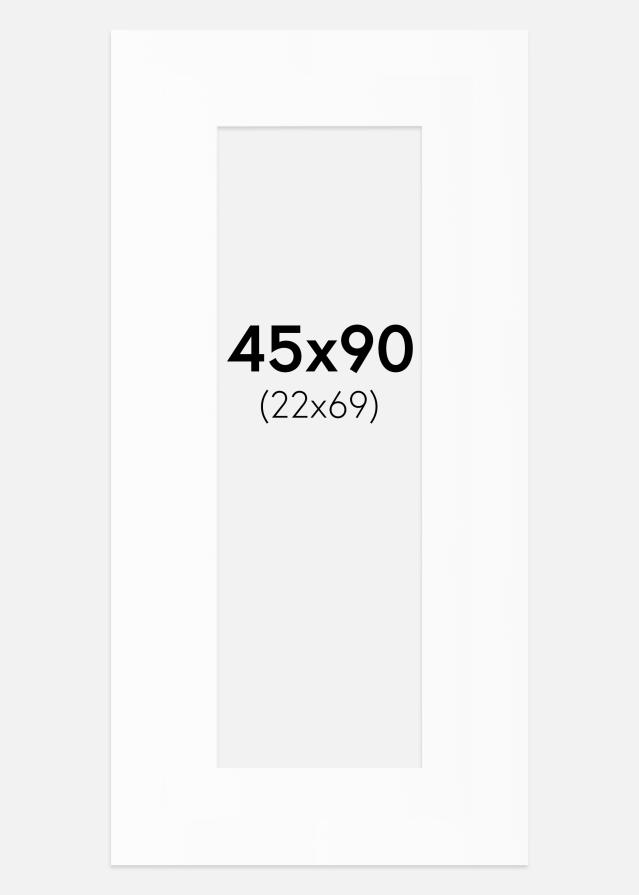 Paspartú Blanco Estándar (Borde interior blanco) 45x90 cm (22x69)