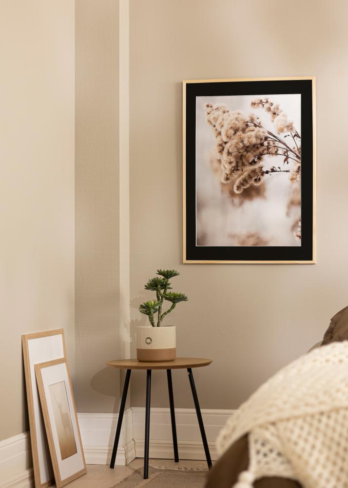 Marco Galant Pino 30x30 cm - Paspartú Negro 8x8 inches