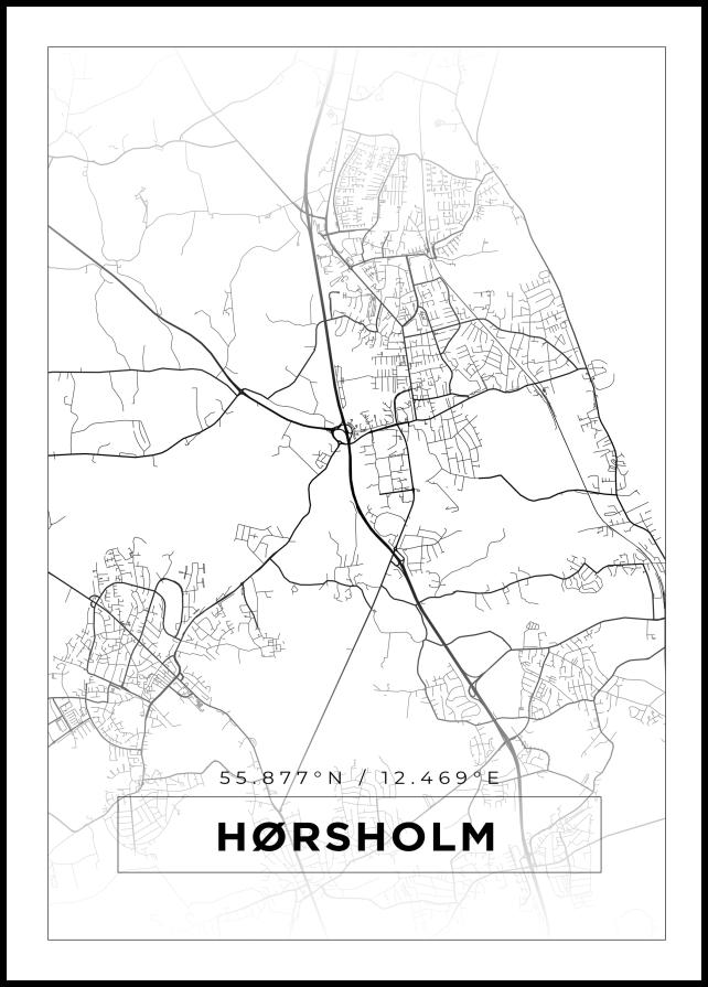 Mapa - Hørsholm - Cartel Blanco