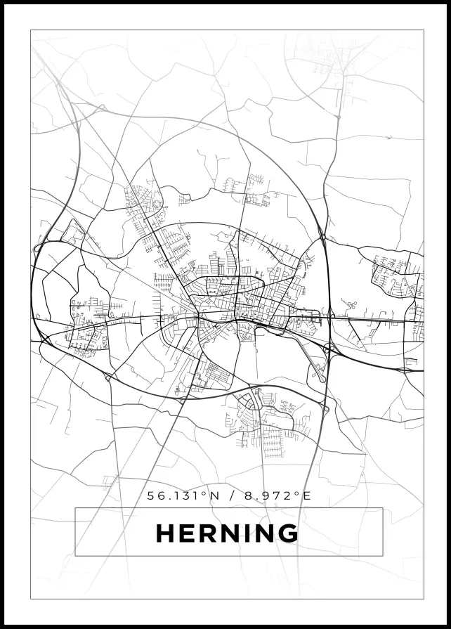 Mapa - Herning - Cartel blanco