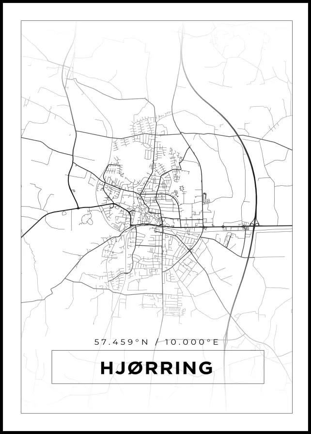 Mapa - Hjørring - Cartel blanco