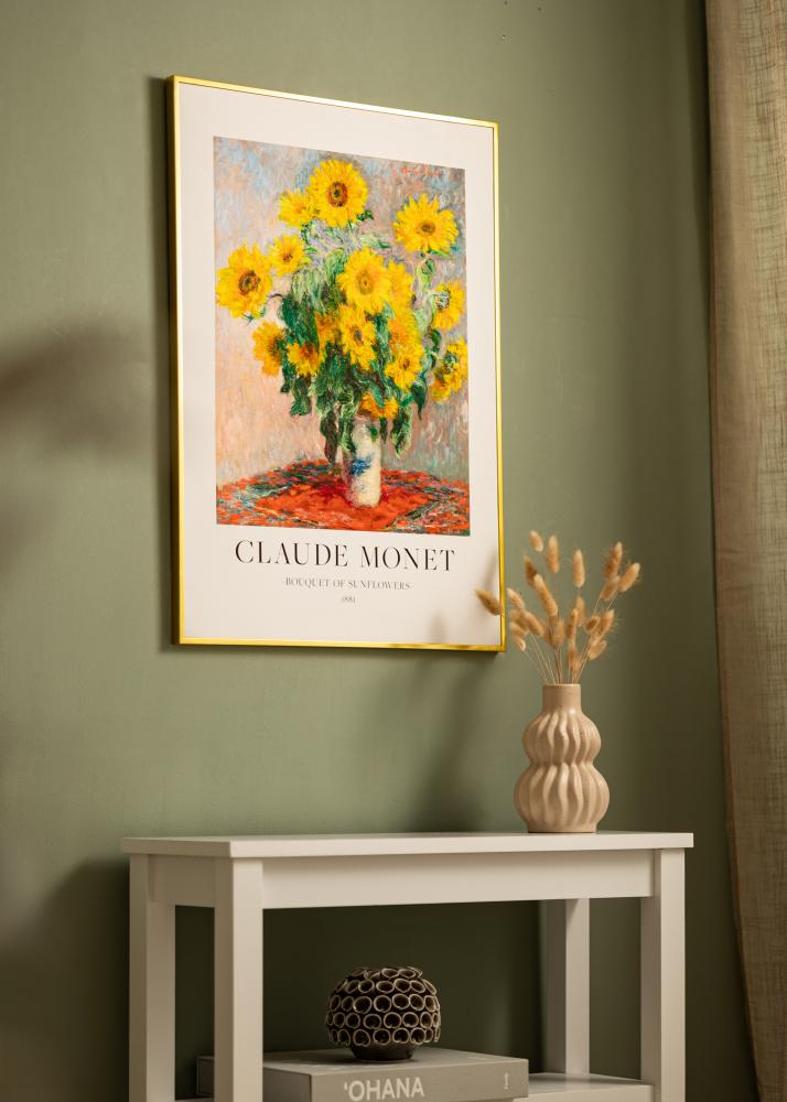 AluminiumMarco Vidrio acrílico Dorado 50x70 cm