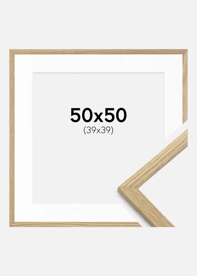 Marco Trendy Roble 50x50 cm - Paspartú Blanco 40x40 cm