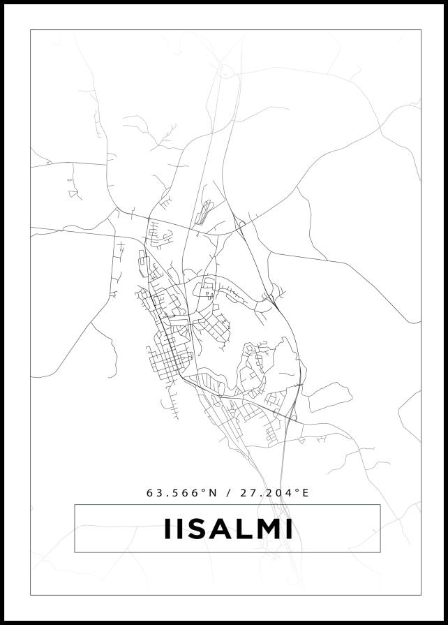 Mapa - Iisalmi - Cartel blanco