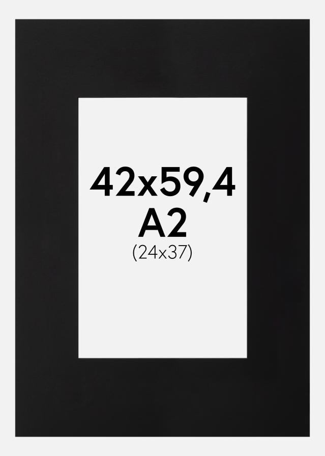 Paspartú Negro (Borde interior negro) 42x59 cm (24x37)