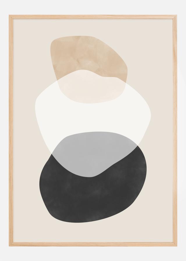 Beige Boho Shapes Artwork Póster