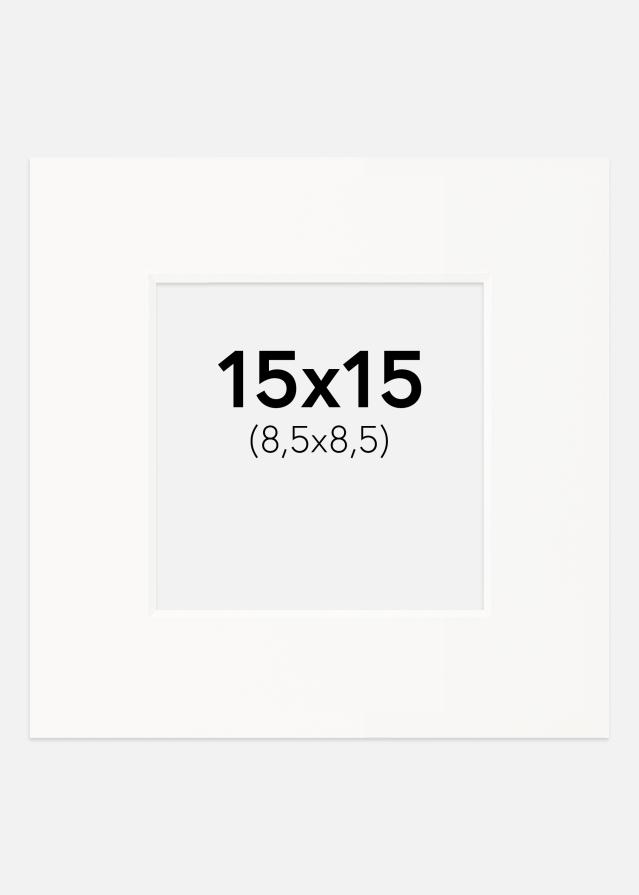 Paspartú Offwhite (Borde interior blanco) 15x15 cm (8,5x8,5)