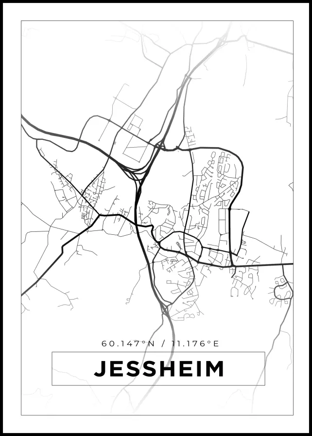 Mapa - Jessheim - Cartel blanco