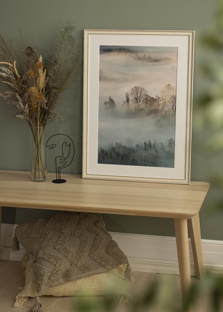 Marco Shabby Chic Vidrio acrílico Blanco 50x50 cm