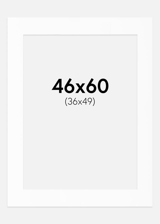 Paspartú Blanco Estándar (Borde interior blanco) 46x60 cm (36x49)