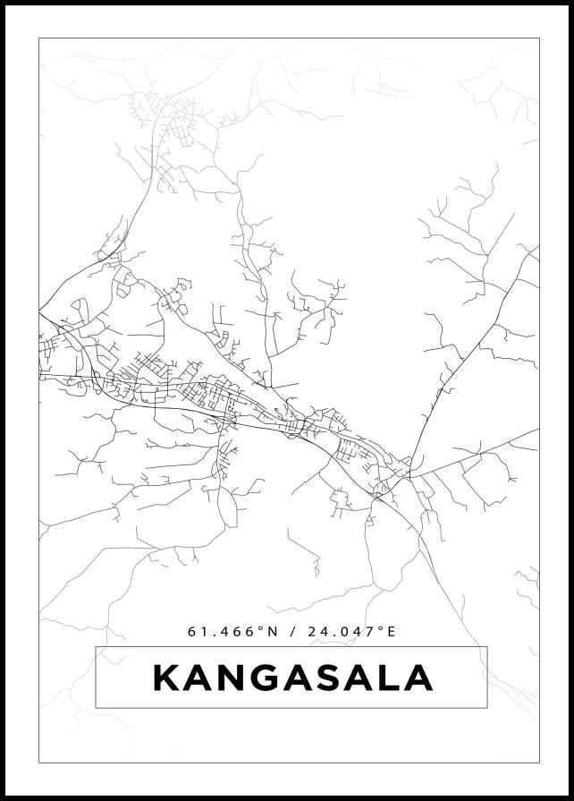 Mapa - Kangasala - Cartel Blanco