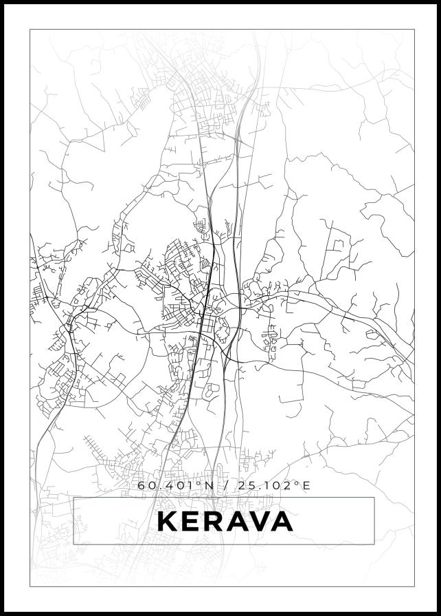Mapa - Kerava - Cartel Blanco