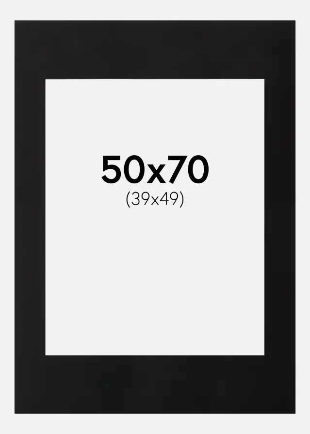 Paspartú Negro (Borde interior negro) 50x70 cm (39x49)