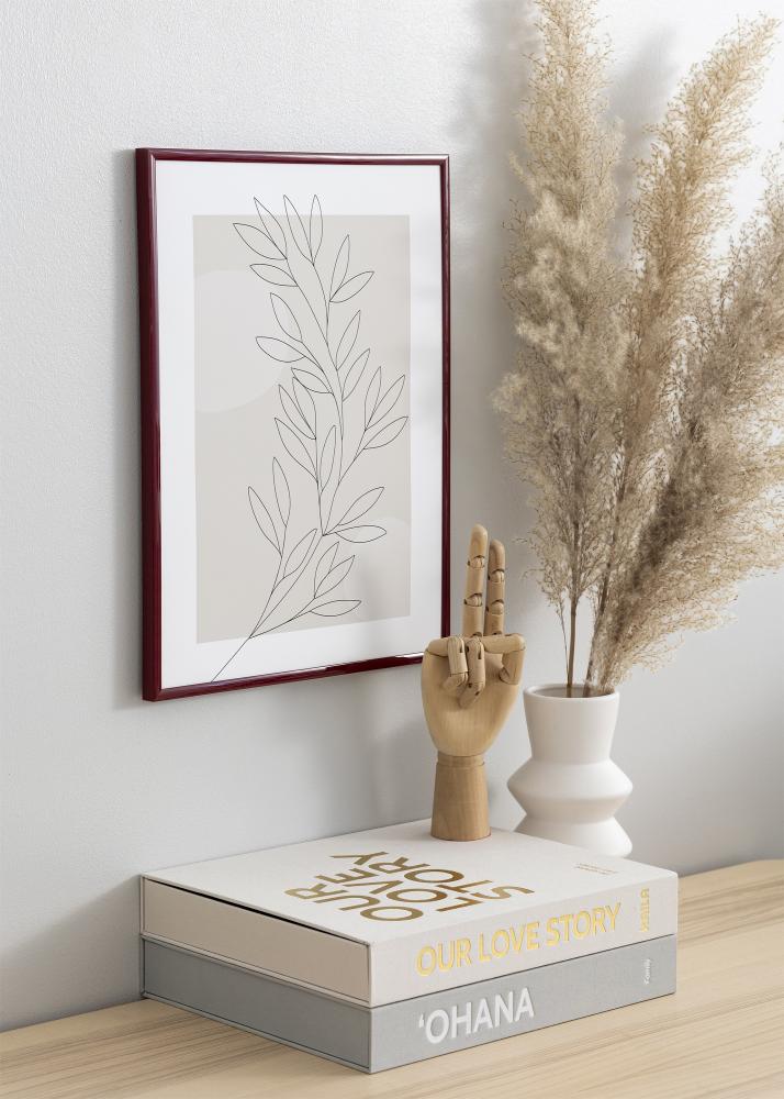 Marco New Lifestyle Rojo oscuro 30x40 cm - Paspartú Negro 18x27 cm