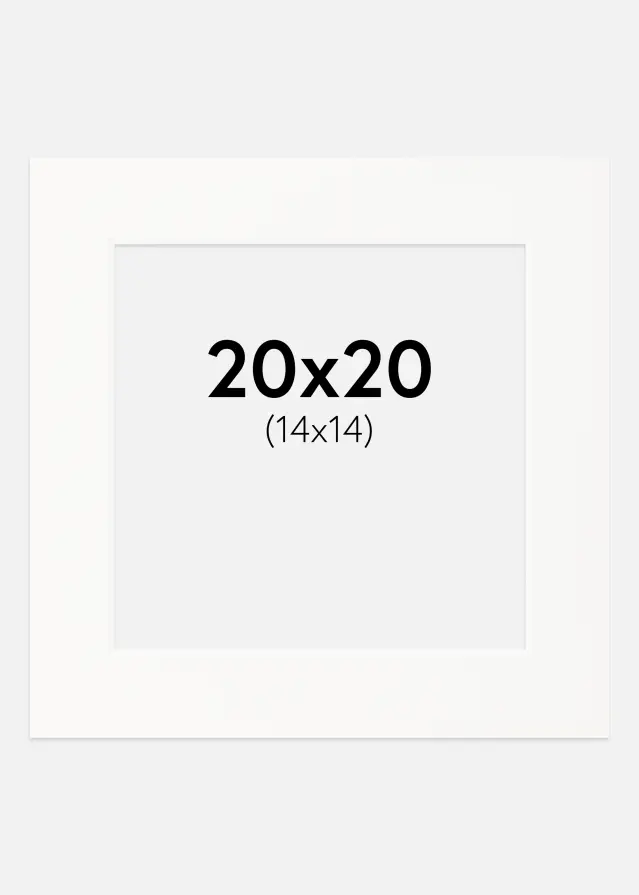 Paspartú Offwhite (Borde interior blanco) 20x20 cm (14x14)