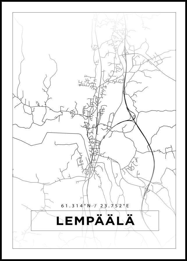 Mapa - Lempäälä - Cartel blanco