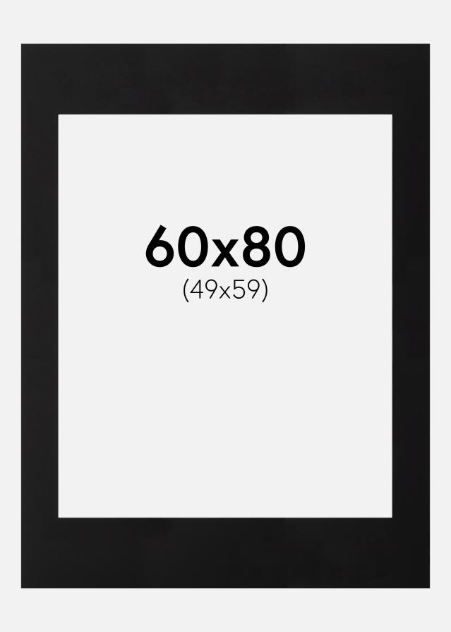 Paspartú Negro (Borde interior negro) 60x80 cm (49x59)