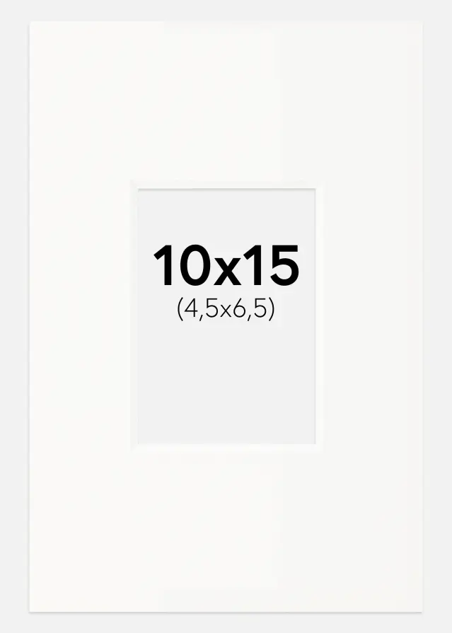 Paspartú Offwhite (Borde interior blanco) 10x15 cm (4,5x6,5)