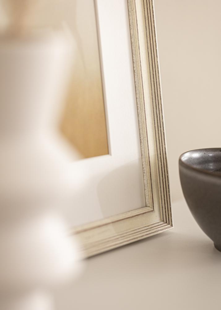 Marco Shabby Chic Vidrio acrílico Blanco 50x50 cm