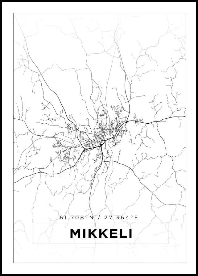 Mapa - Mikkeli - Cartel blanco