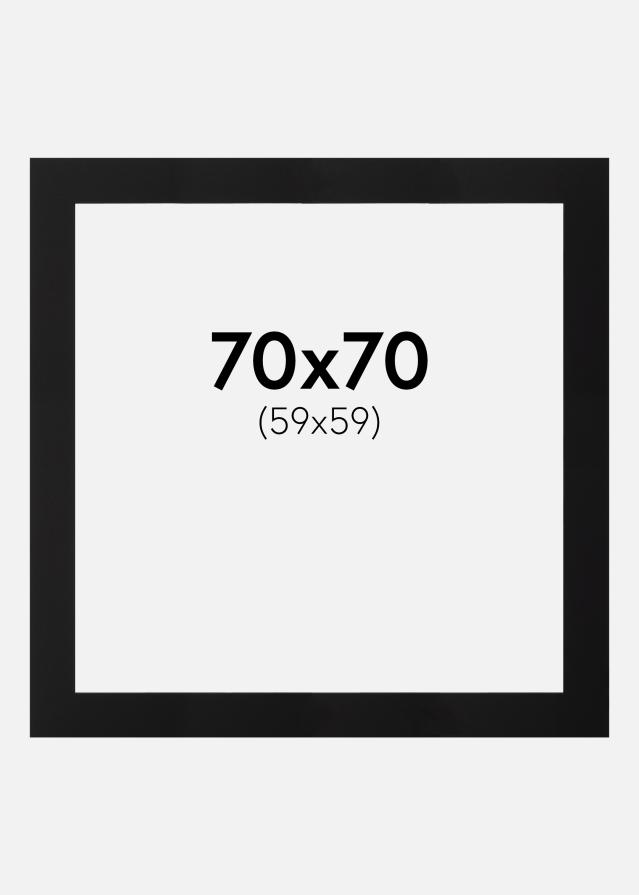 Paspartú Negro (Borde interior negro) 70x70 cm (59x59)