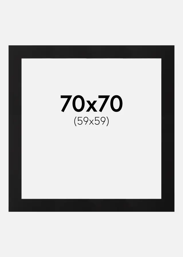 Paspartú Negro (Borde interior negro) 70x70 cm (59x59)