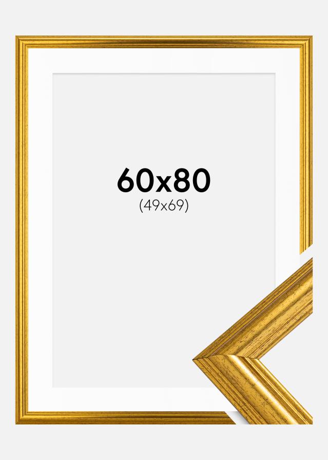 Marco Västkusten Dorado 60x80 cm - Paspartú Blanco 50x70 cm