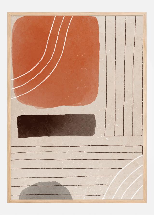 Orange Minimal Shapes I Póster