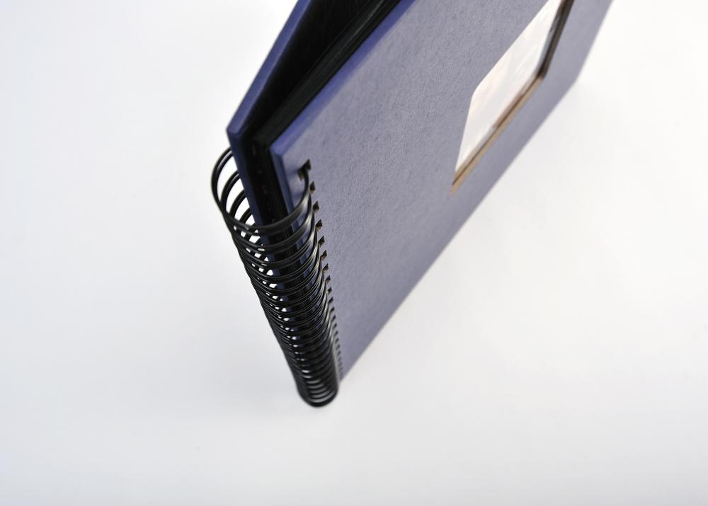 Fun Álbum de espiral Azul - 30x30 cm (50 Páginas negras / 25 hojas)