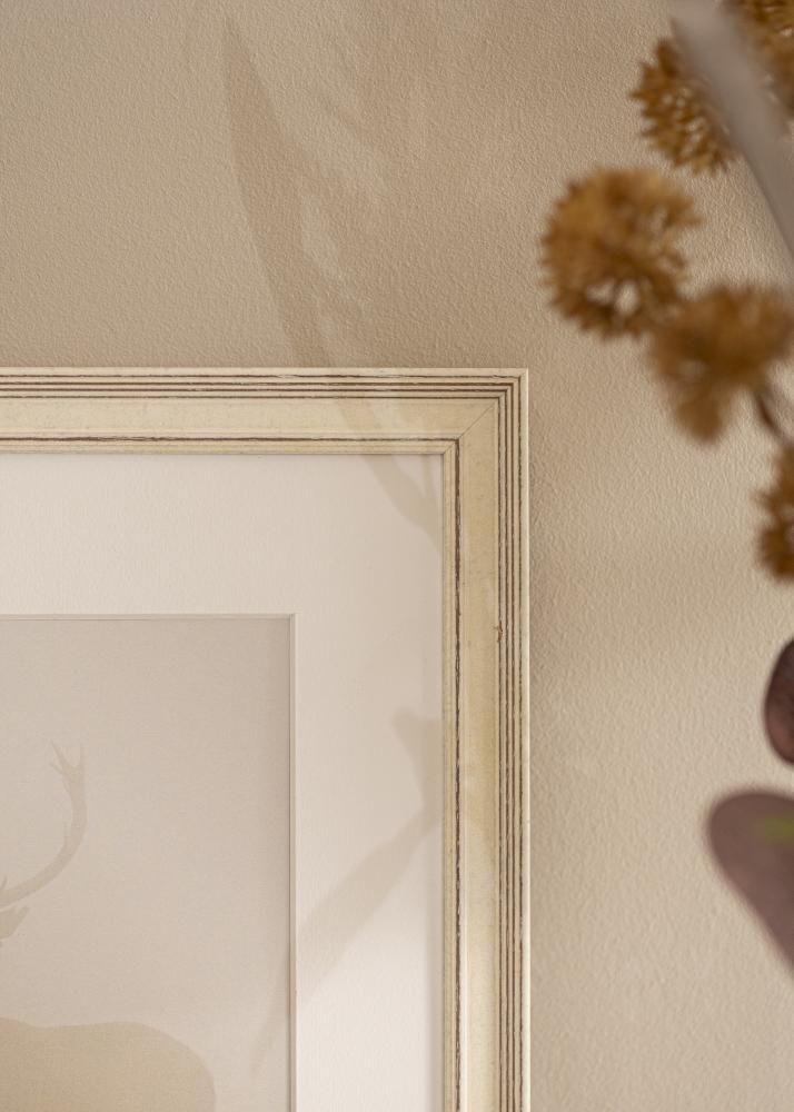 Marco Shabby Chic Vidrio acrílico Blanco 50x50 cm