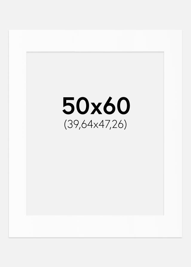 Paspartú Blanco Estándar (Borde interior blanco) 50x60 cm (39,64x47,26)