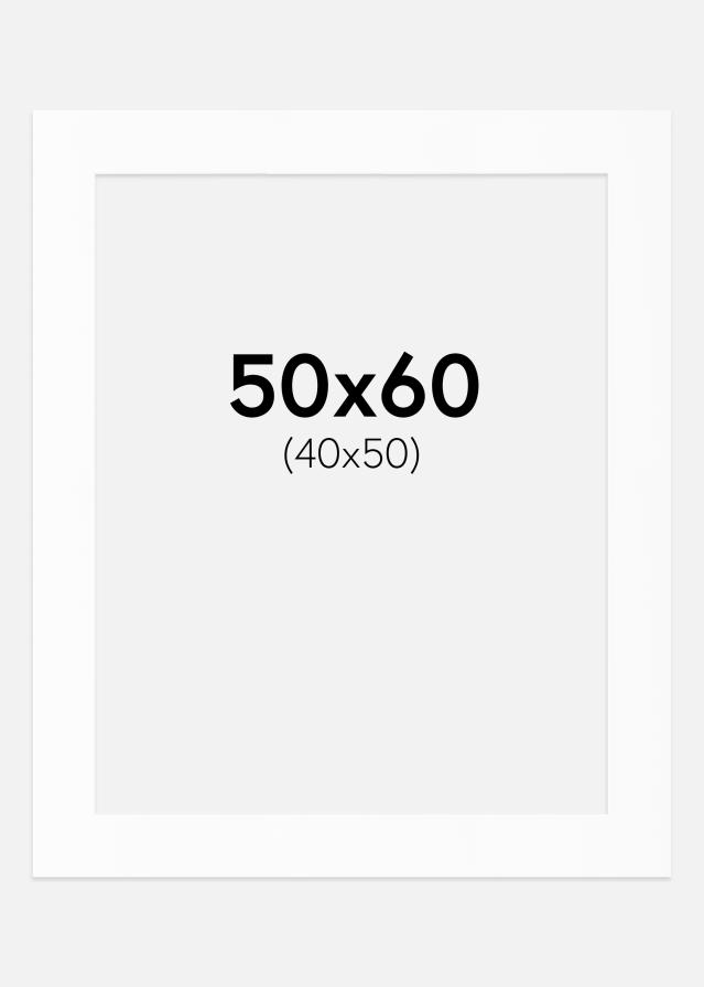 Paspartú Blanco Estándar (Borde interior blanco) 50x60 cm (40x50)