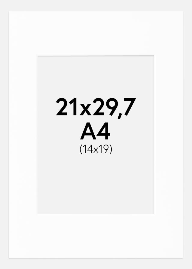 Paspartú Canson Blanco (Borde interior blanco) A4 21x29,7 cm (14x19,5)