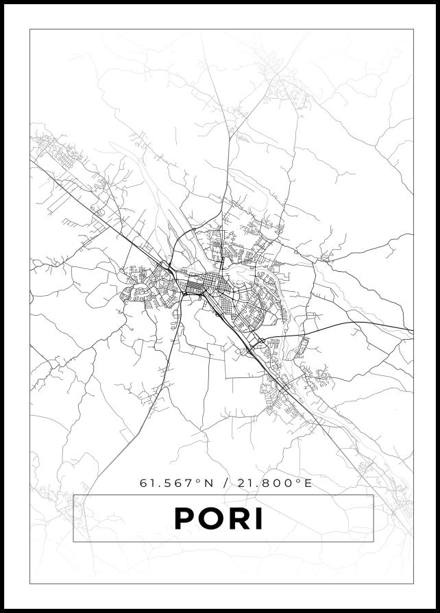 Mapa - Pori - Cartel blanco